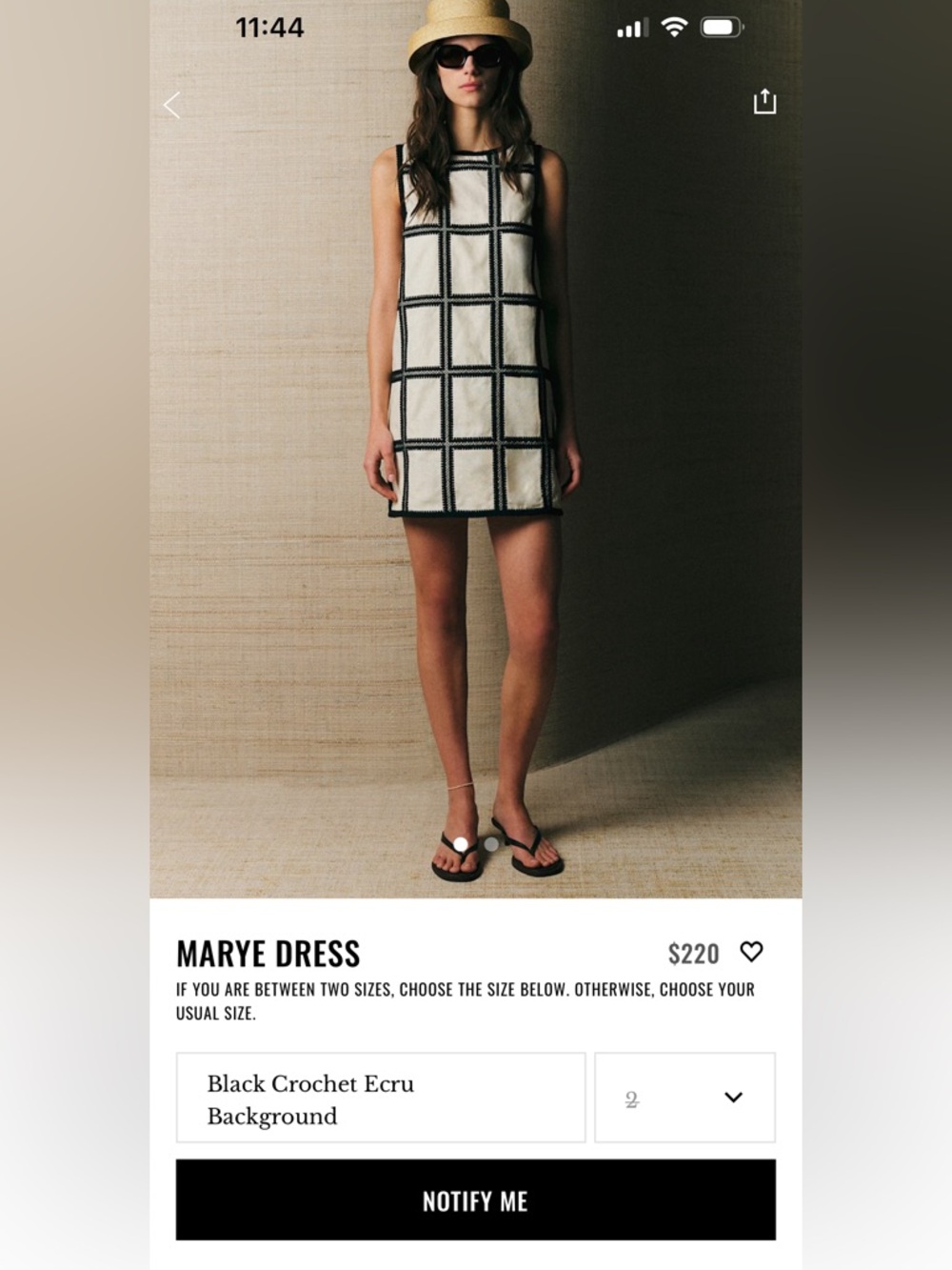 Sezane SOLDOUt Marye Dress - Black & Ecru Crochet Mini Dress